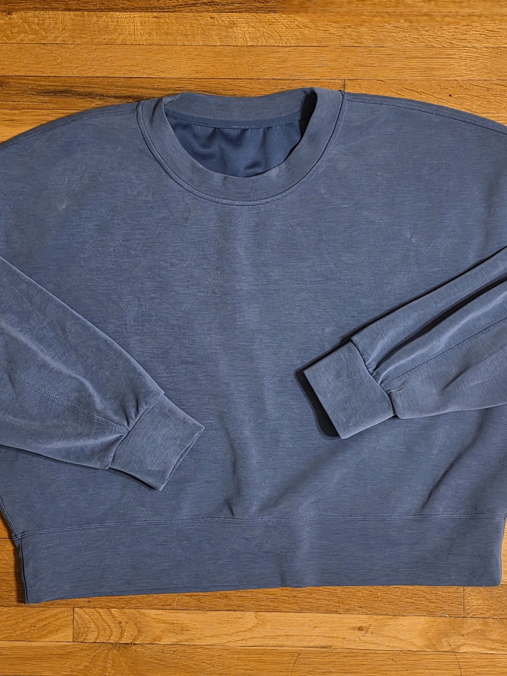 Womens Lululemon XL Brushed Crewneck Sweater Pullover Slate Blue